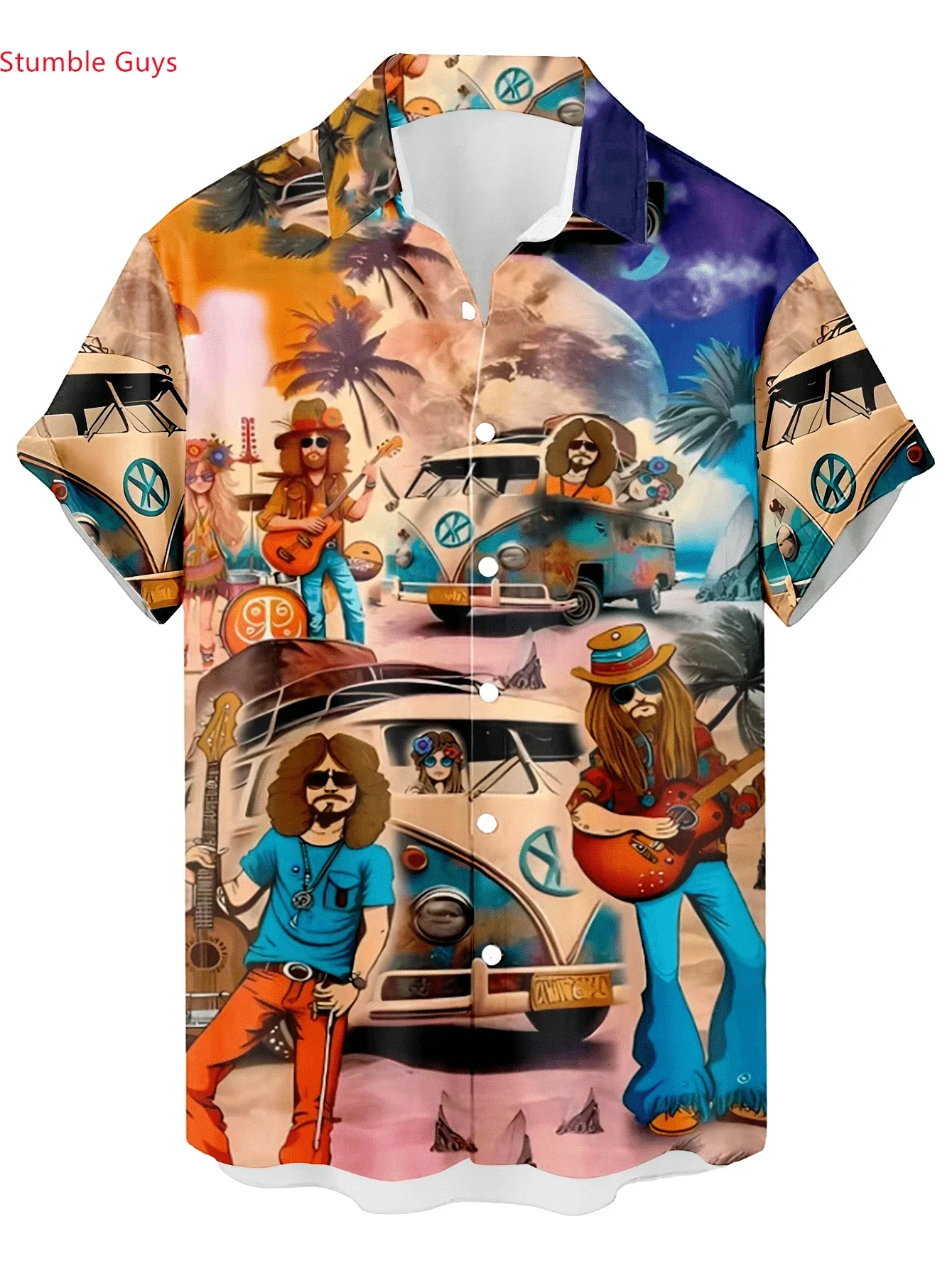 Summer Casual Party Outfit Shirt Men HawaiianMan Women Short Sleeve Fashion Print Lightweight Beach Vacation Tops