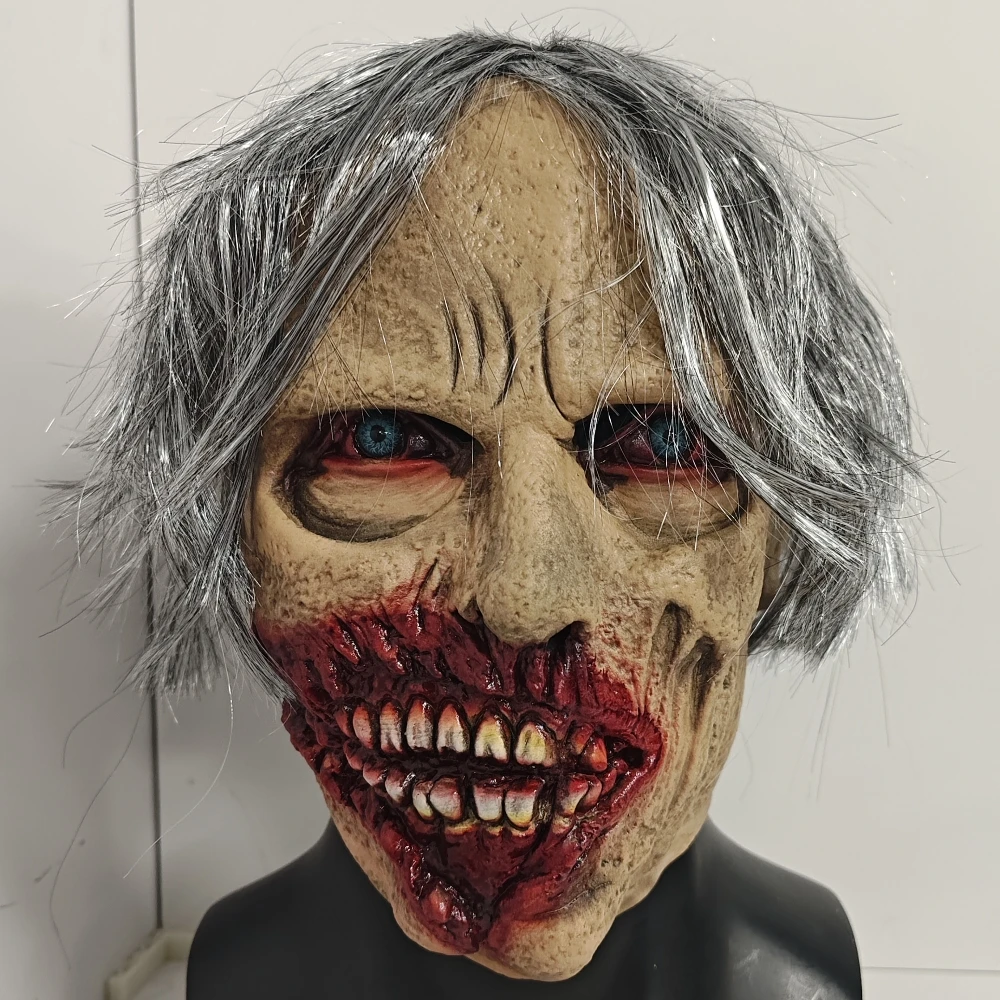 الرعب الدموي التعفير غيبوبة قناع هالوين غيبوبة تأثيري حلي ملحق واقعية مخيف اللاتكس قناع حفلة المزحة الدعائم