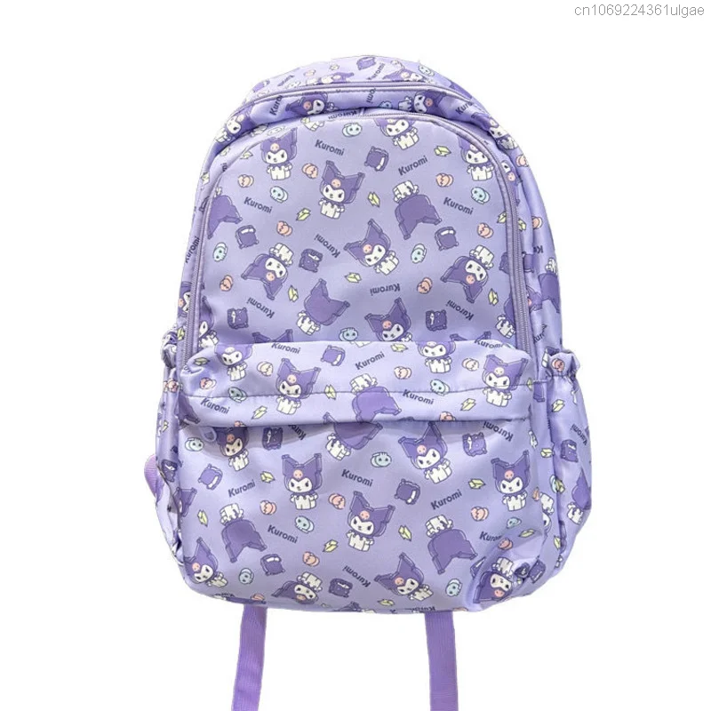 Sanrio Kuromi Cartoon Printing Backpack Y2k Sweet Girl Korean Style Cute Large Capacity Schoolbag Women New Fashion Commute Bag