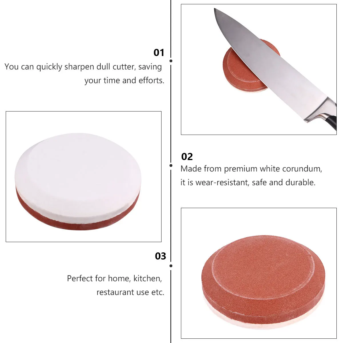 

Round Sharpening Stone Premium White Corundum Wear-Resistant Kitchen Grinding Tool For Knife Scissors Household Use