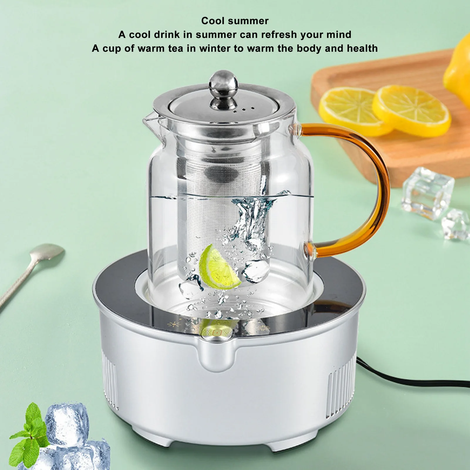 قاعدة تسخين التبريد من 11 إلى 68 ℃   مع كابل USB، بساط كوب ذكي مزدوج الاستخدام للمنزل