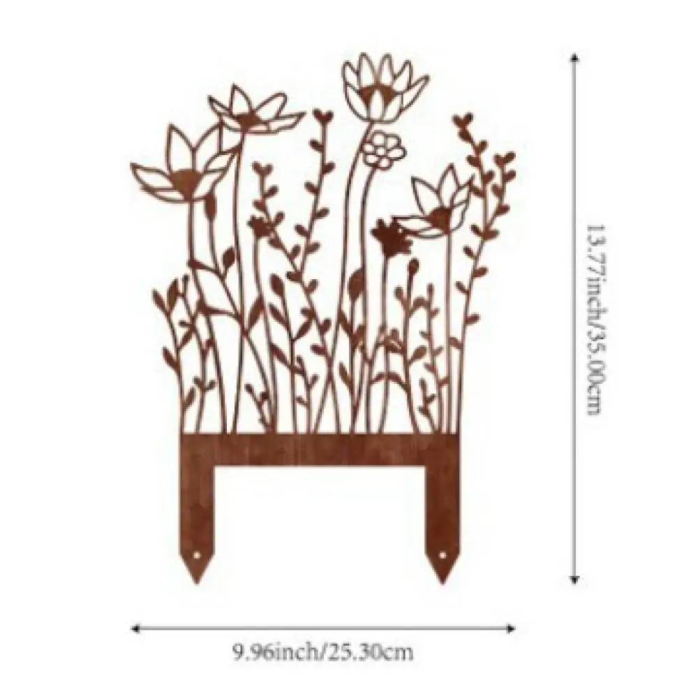 Butterfly Fairy Garden Stake Metal Yard Decorative Art Outdoor Lawn Ornament Iron Silhouette Patio Landscaping Sculptures Decor