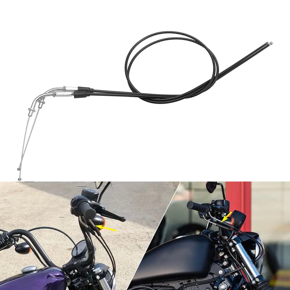 

110CM Motorcycle Push-Pull Throttle Cable Steel Wire For Harley Sportster XL883 1200 Iron Roadster Forty-Eight Accelerator Cable