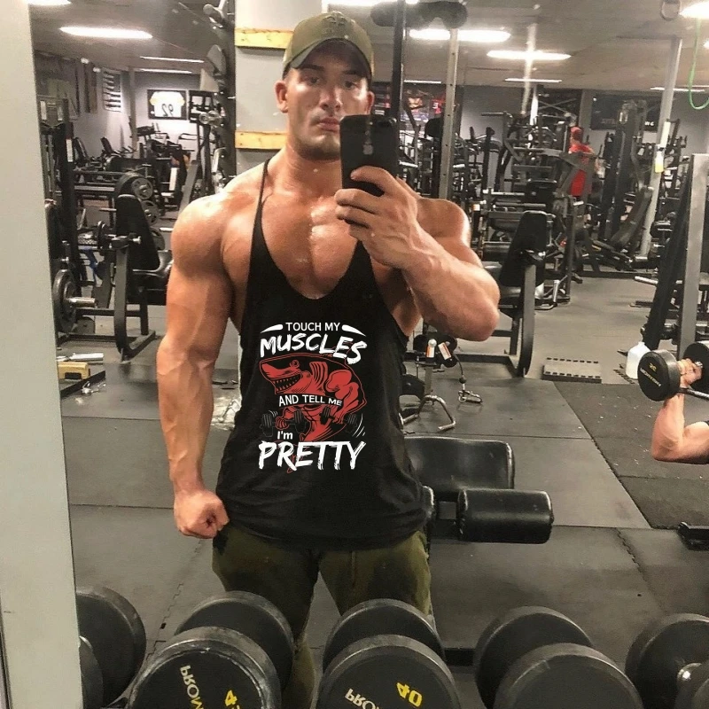 Training Stringer Tank Top for Men, Breathable Gym Tank, Quick-Dry Fabric Sleeveless Muscle Vest for Bodybuilding