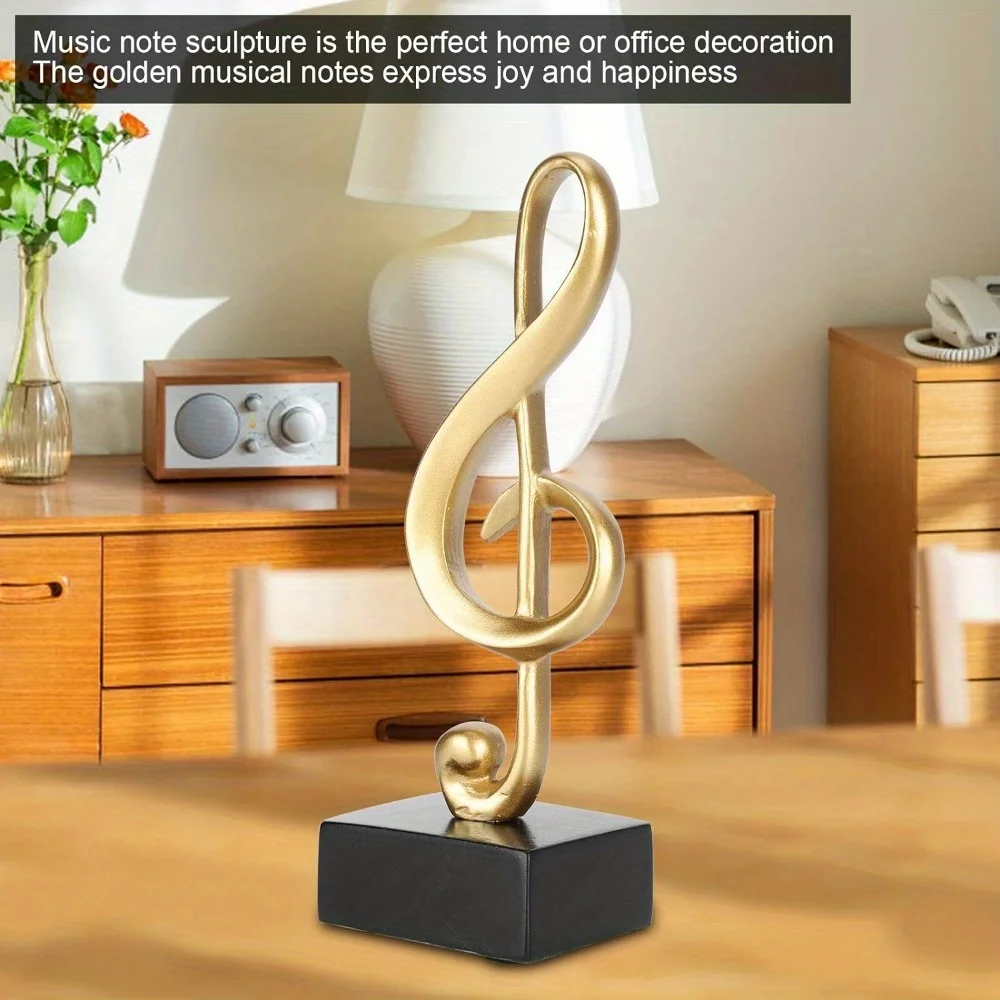 Music Note Figurine, Music Note Decor Musical Sculpture Statue Music Note Figuring Stave Musical Symbol Decoration Desktop Resin