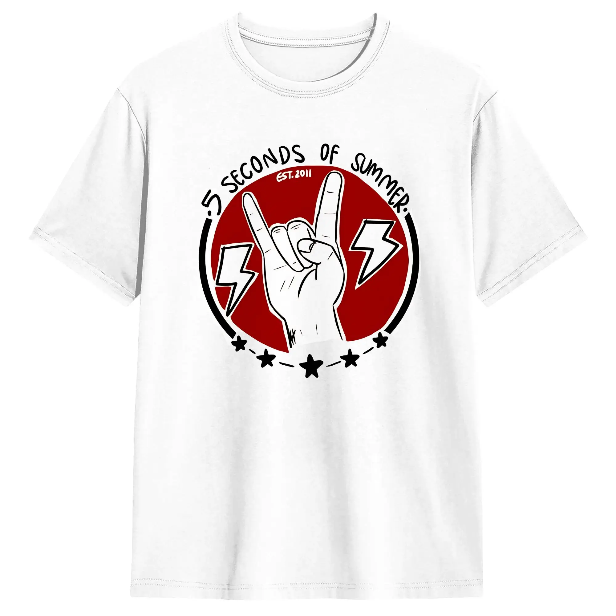 Men Women 5 S-Seconds of S-Summer Band  T Shirt Rock Cotton Tops Crazy Short Sleeve Round Collar Tees Birthday Present T-Shirt