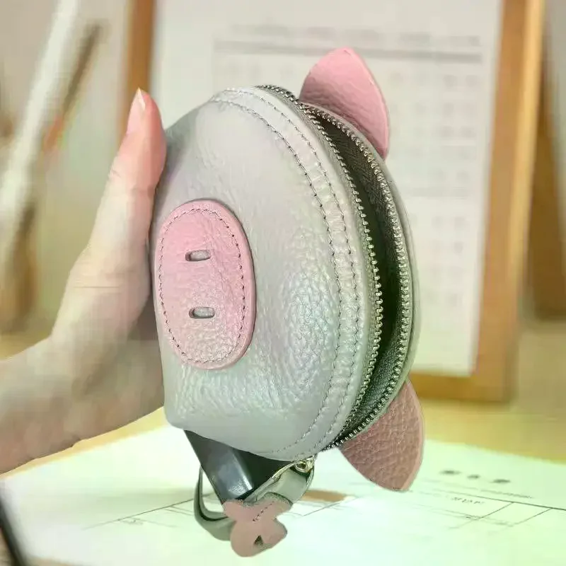 Pu Leather Cartoon Cute Little Pig Storage Coin Purse Mini Clutch Earphone Bag Gifts