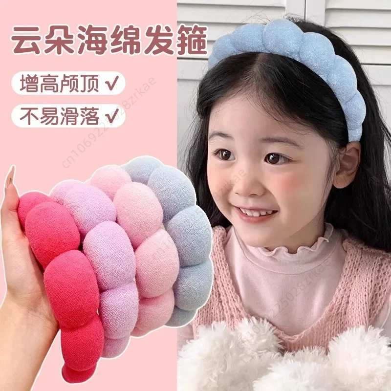 Fashion Microfiber Washing Wristbands Scrunchies Puffy Headband Spa Bubble Headband for Girl Washing Face Makeup Shower Skincare