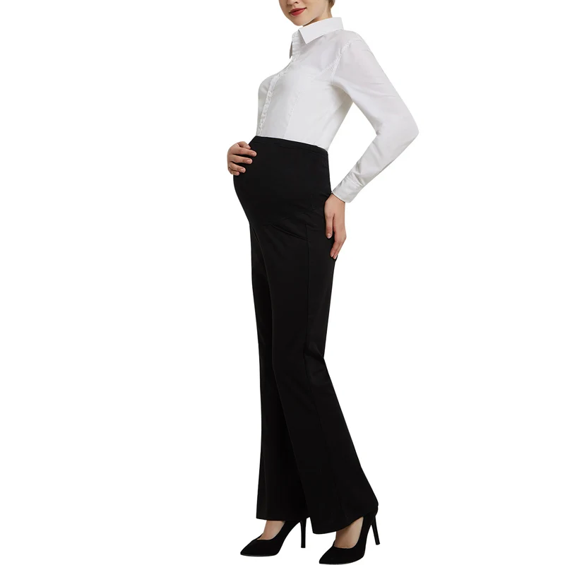 

Pregnancy Office Pants Elastic Waist Maternity Black Work Trousers For Pregnant Women Formal Business Wear Clothes