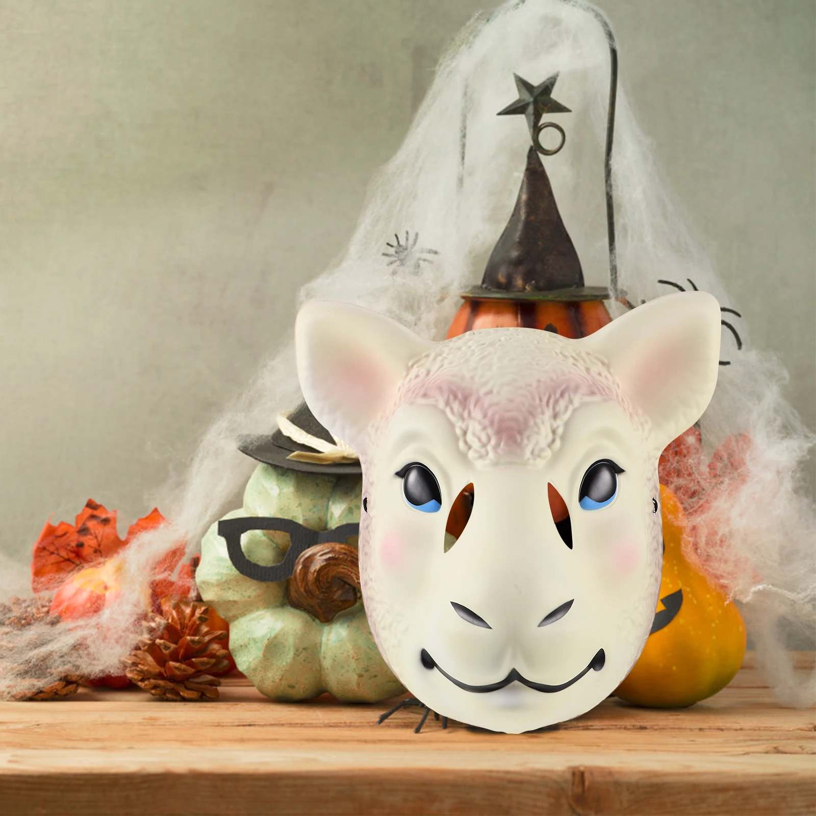 Schafkopfmaske Cosplay Kostüm Ram Halloween Gruselige Herrenmaskerade für Requisiten