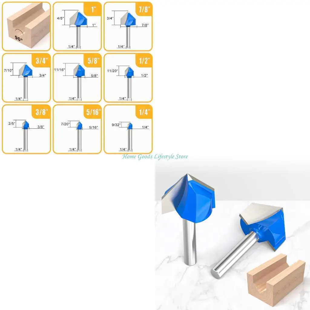 

E74E Pack of 8 High Quality Carbides Bit for Clean Cutting in Hardwood Softwood and Plywood