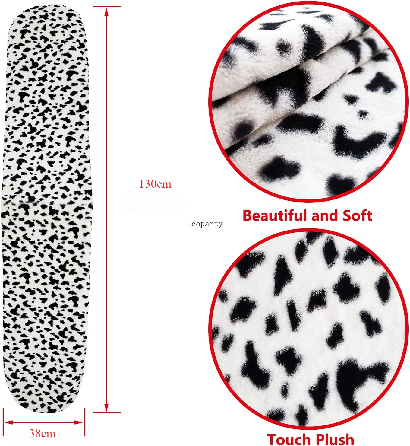 Cruella Deville Costume Women Faux Stole for Cosplay Halloween Black and White Scarf Accessories hijab femme musulman foulard