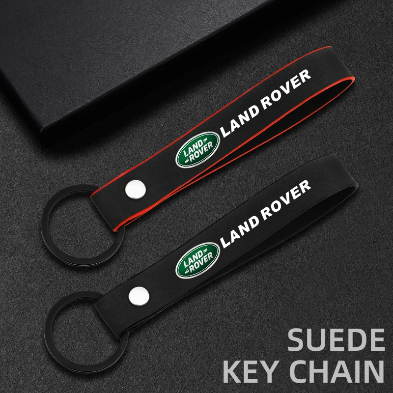 1 PCS Suede Leather Keychain Pendant Key Chain Holder Key Car Trinket Keyring For Land Rover Discovery Range Rover Evoque SV SVR