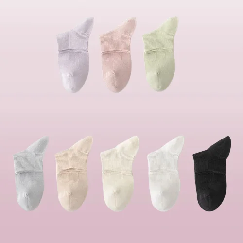 

8/16 Pairs Mesh Cute Non-slip Low-top Deodorant Sweat-absorbent Breathable Boneless White And Purple Thin Women's Boat Socks