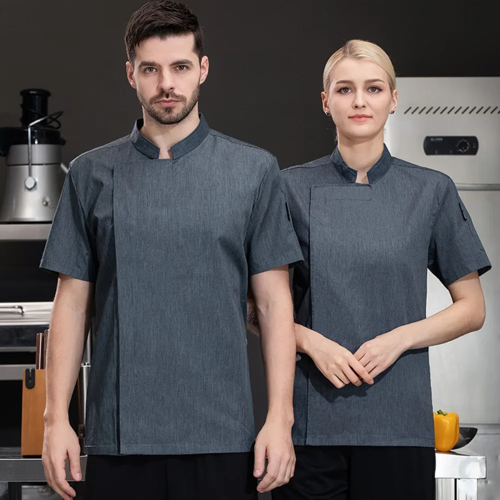 

New Arrival Men's Short - sleeved Hotel Chef Work Uniforms for Head Chefs in High - end Catering Kitchens Summer