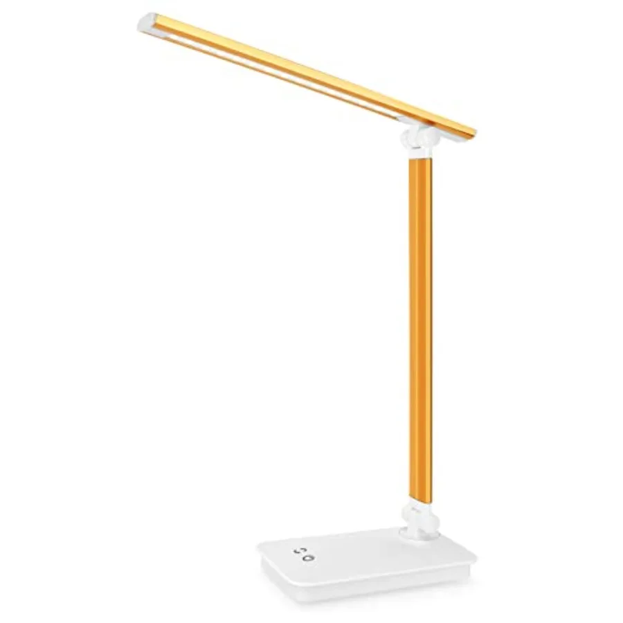 LED Desk Lamp with USB Charging Port Dimmable Eye Caring Table Lamp for Home Office, Touch Control with 5 Lighting Modes 3 Leve
