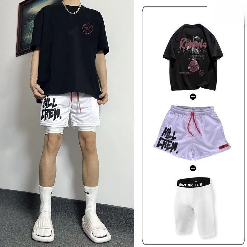 

American Street Sle Baskeall orts для мужчин, молодежи, студентов, спортивные штаны для бега, уличная одежда, тренировочный костюм, летний