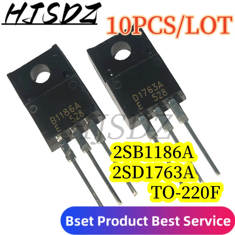 Audio power amp complementary【10PCS/LOT】B1186A D1763A 2SB1186A 2SD1763A TO-220F Spot shipment