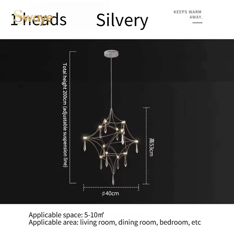 Luxury Sky Star Crystal LED Pendant Light Lobby Villa Bar Loft Ceiling Chandelier Home Decor Indoor Lamp Design Lighting Fixture