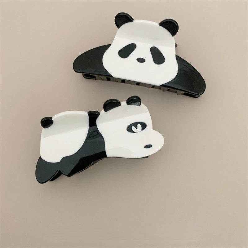 

DuoShang Cute Cartoon Sleepy Panda Acetate Hair Claw Light Luxury Eco-friendly Animal Claw Clip for Women Girls Hair Accessories