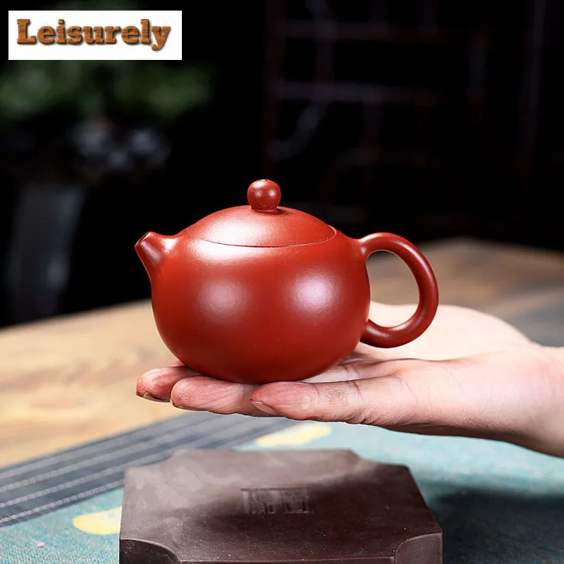 

200ml Luxury Yixing Purple Clay Teapots Handmade Xishi Pot Raw Ore Dahongpao Mud Tea Soaking Kettle With Filter Zisha Tea Set