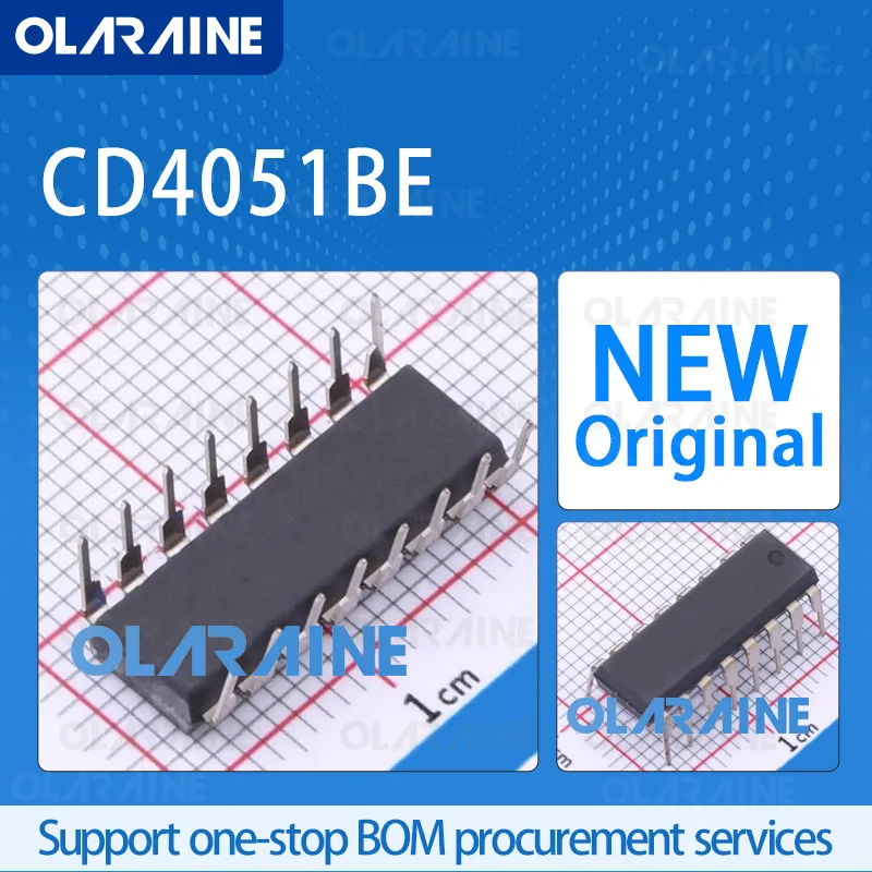 

5/10/100Pcs CD4051BE PDIP-16 original 100% New ic chip Multiplexed switch ICs RoHS 8 Channel 1 x 8:1 Voltage - 18 V
