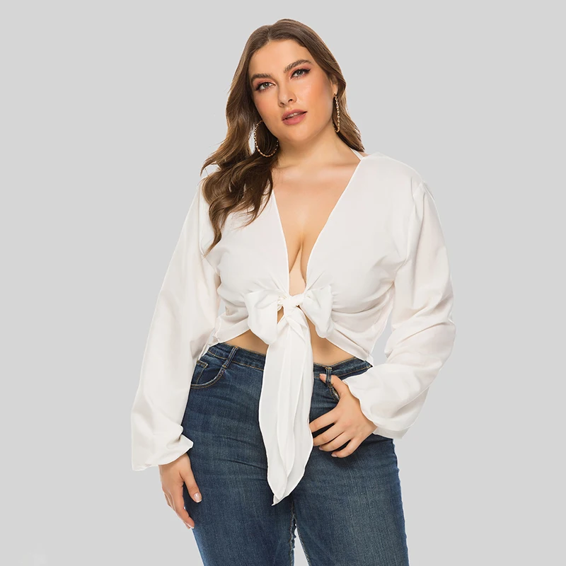 

Sexy Long Sve Chiffon Blouse Women Deep V Ne Floral Summer Faion plus Size Ladies irt ort Length Dr