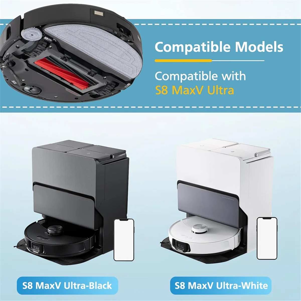 N38R_Mop Pads für S8 MaxV Ultra und S8 Max Ultra Roboterstaubsauger