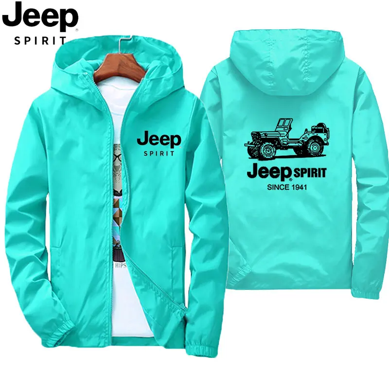 Jeep 2026 New Spring and Autumn Thin Hiking Jacket, Outdoor Windproof Sports Jacket, Fashionable Hooded Top