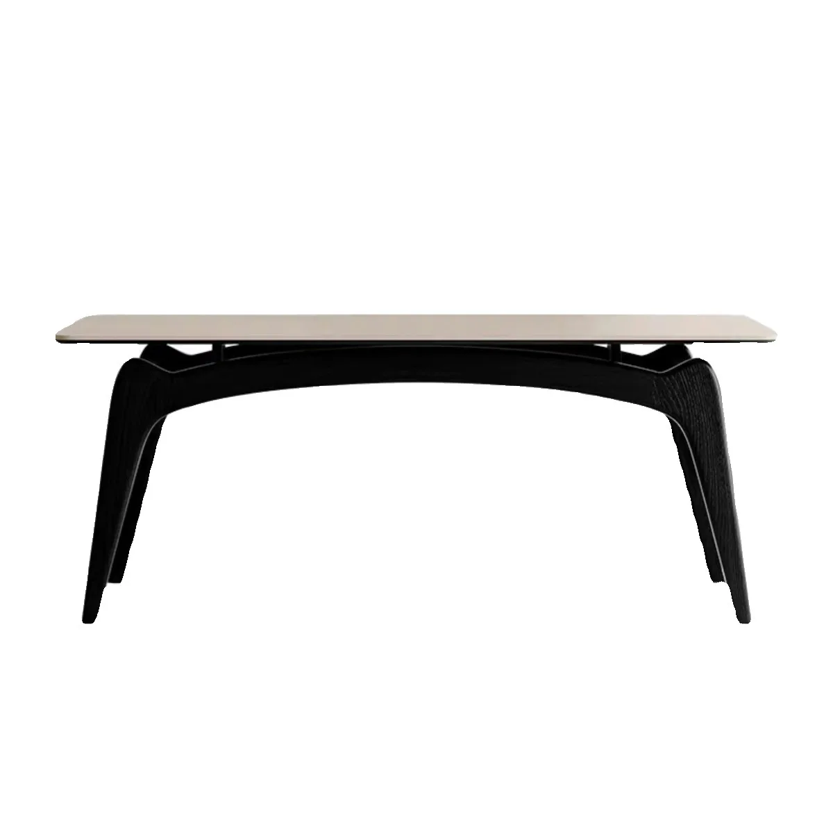 Slate dining table ash wood small apartment rectangular household solid wood dining table