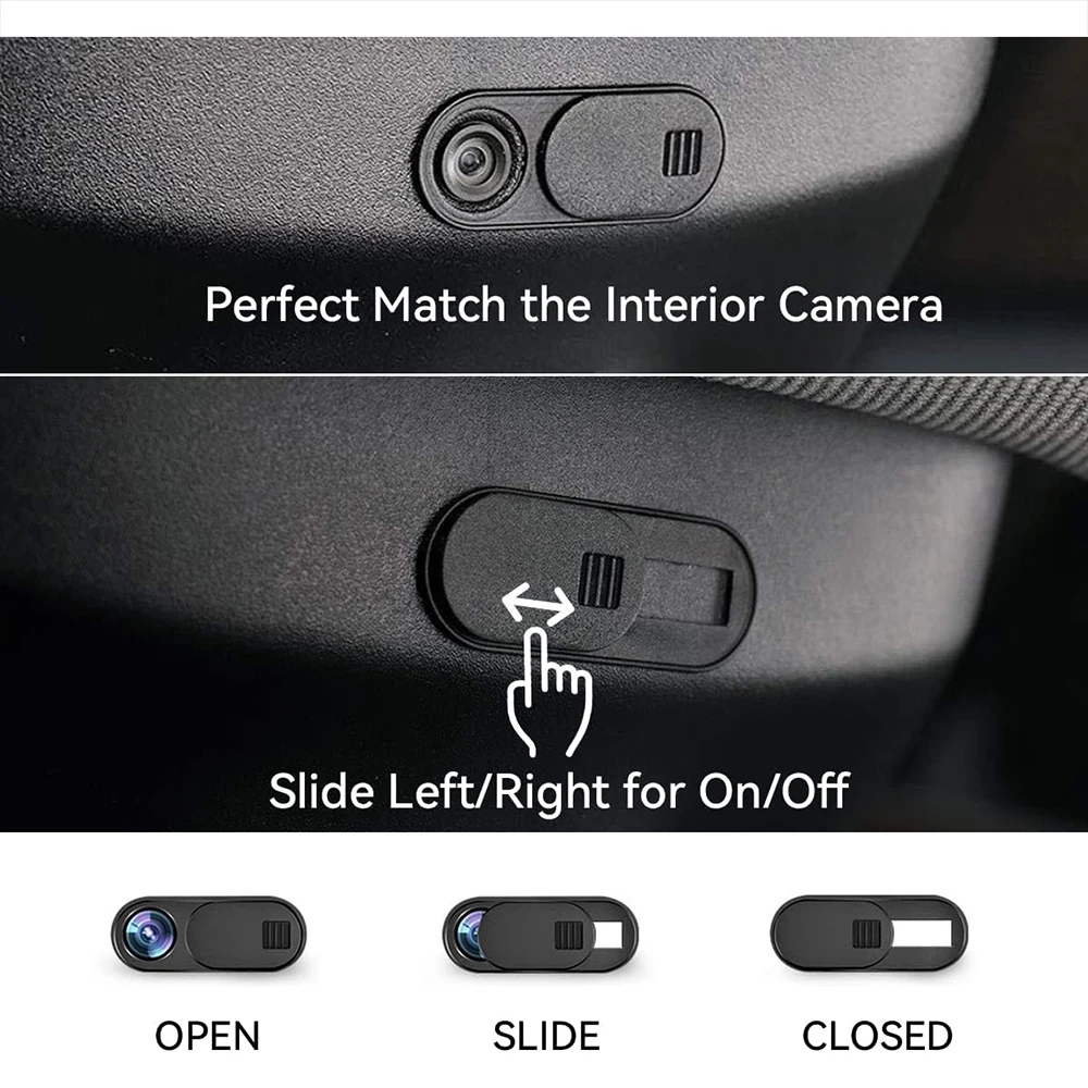 Protezione della Privacy copertura della fotocamera per Tesla Model 3 Y accessori per Console centrale Webcam Slide Switch Blocker adesivo interno