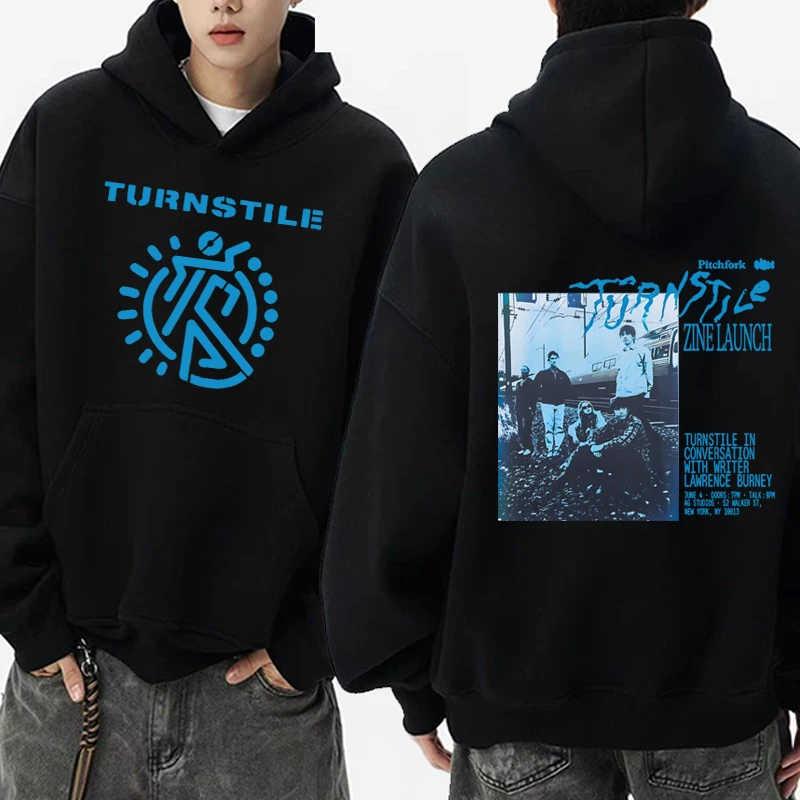 

2025 New in TURNSTILE World Tour harajuku Double Sided print Hoodie Men women vintage punk streetwear Unisex Fleece pullovers