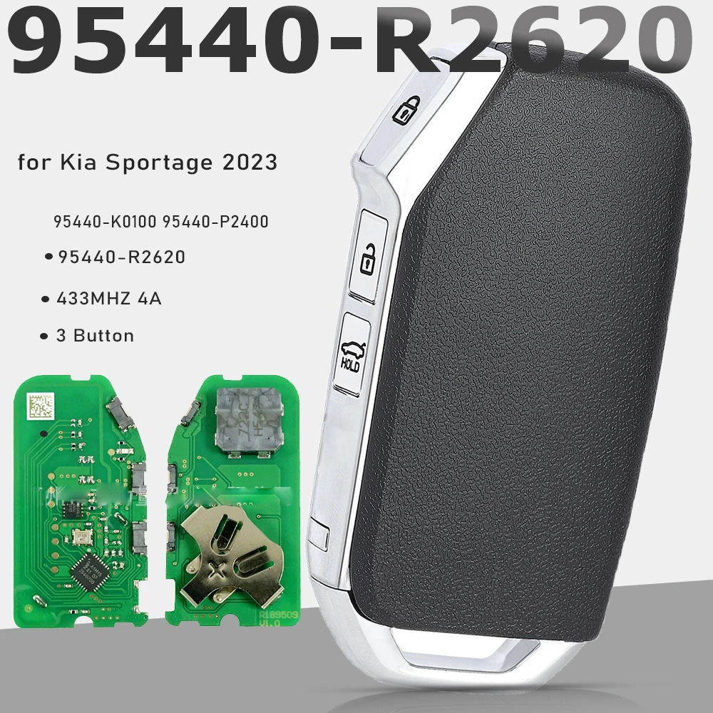 

95440-P2400, 95440-R2620 , 95440-K0100 433MHz 4A Fob Smart Remtoe Key 3 Button Keyless for Kia Soul Sportage Sorento