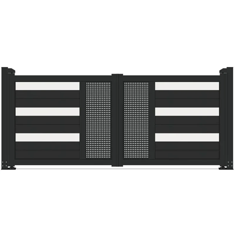 custom.Courtyard Sliding Door Aluminum Art Gate Aluminum Alloy/manual Translation Double-opening Door