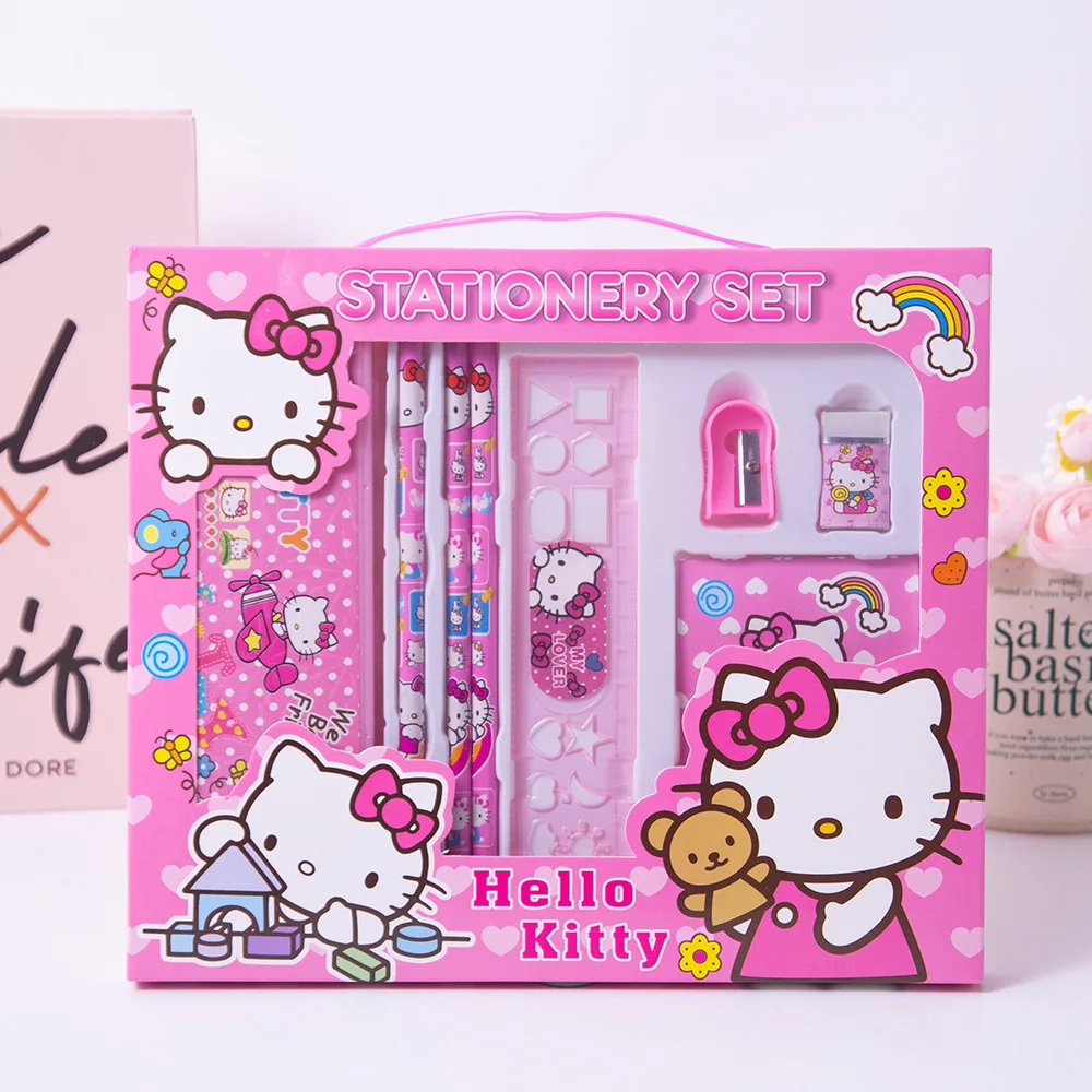 

Sanrio Hello Kitty школьный подарочный пакет, набор канцелярских принадлежностей, детские призы, набор принадлежностей для мультфильмов, подарок на день защиты детей, школьные принадлежности