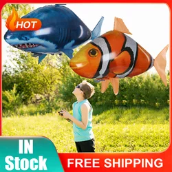 Remote Control Shark Toys Infrared RC Electric Flying Air Balloons Kids Toy RC Fly Air Balloons Clown Fish Toy Gifts Party Decor