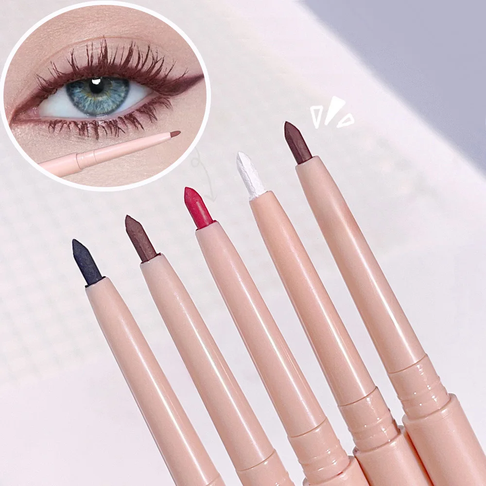 Ultradünner, mattierter, rotbrauner Eyeliner-Gelstift, langlebig, schnell trocknend, glatter Lidschatten, liegender Seidenraupenstift, Make-up-Kosmetik