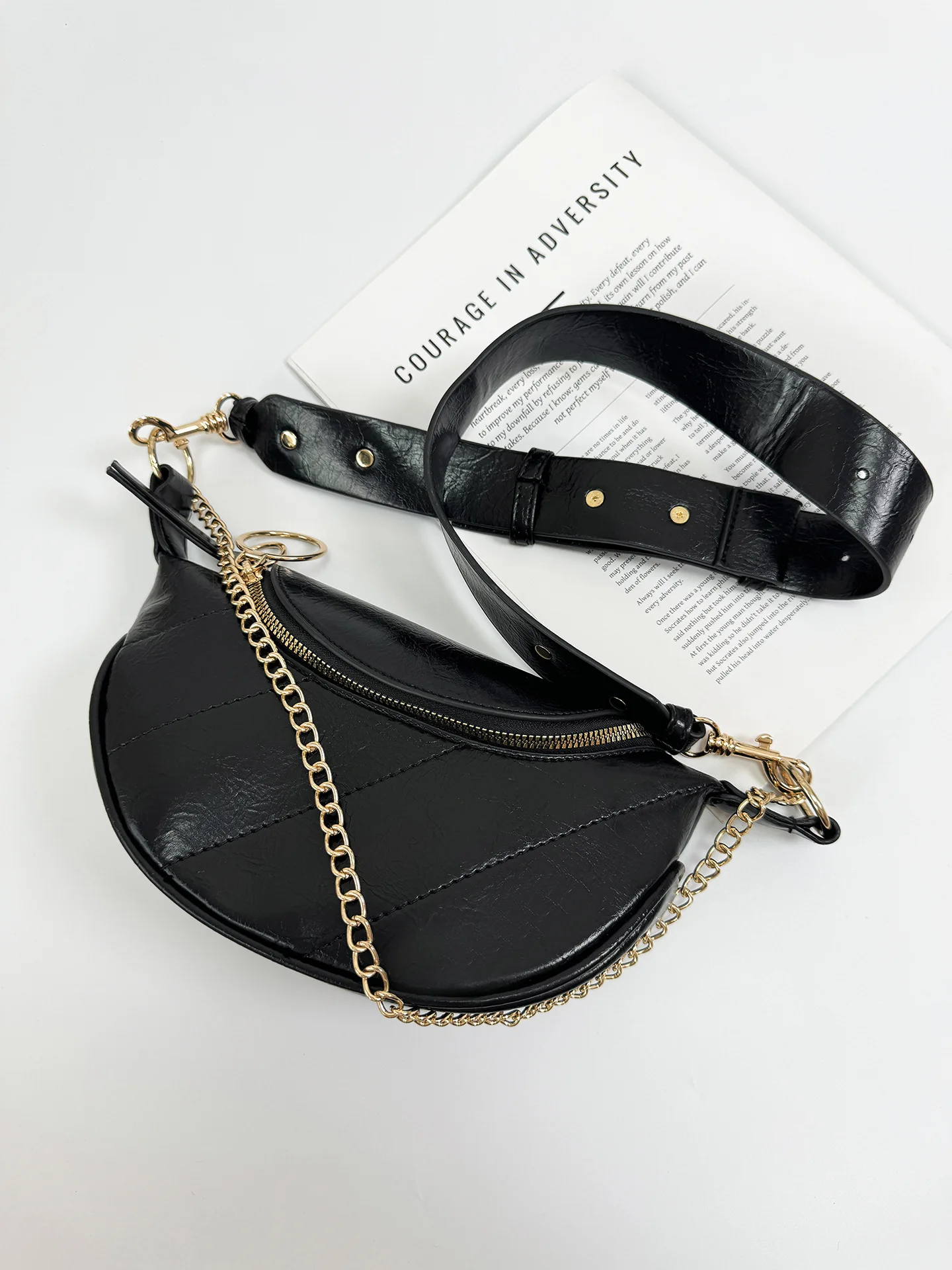 

Модная брендовая дизайнерская женская нишевая сумка через плечо из искусственной кожи, модная трендовая нагрудная сумка 2024, повседневная универсальная сумка на плечо с цепочкой