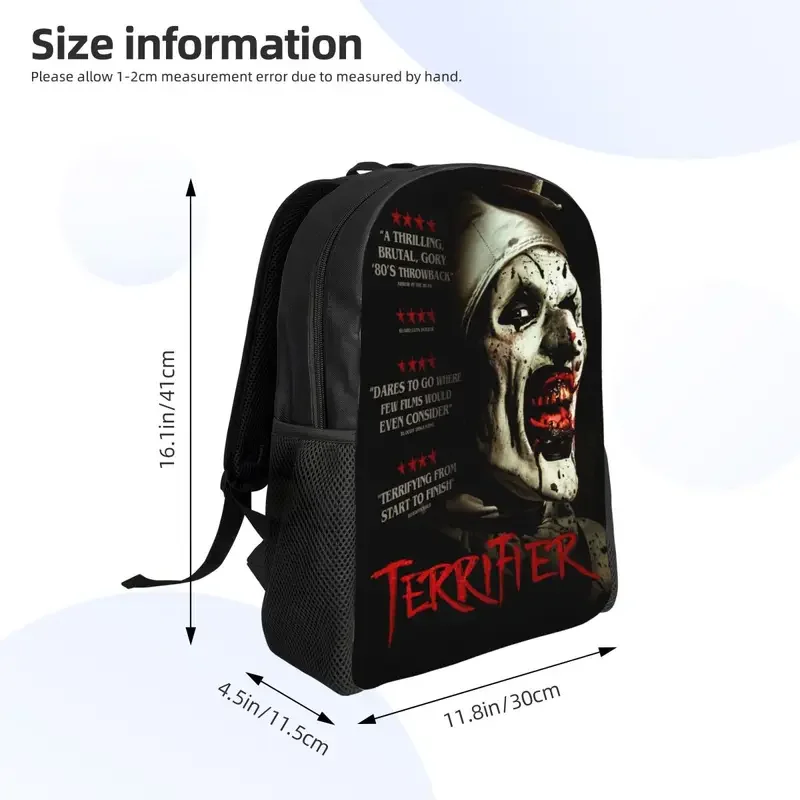 Mochila De Viaje de película de terror de Halloween para hombres y mujeres, bolsa de libros para computadora escolar, bolsas de día para estudiantes universitarios