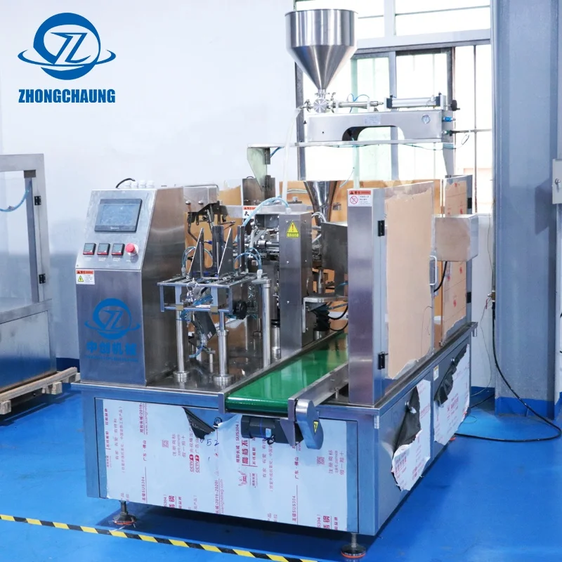 الصين التلقائي على شكل حقيبة دوي الحقيبة ملء آلات التعبئة والتغليف لزج الصابون غسل المنظفات السائلة Doypack آلة التعبئة