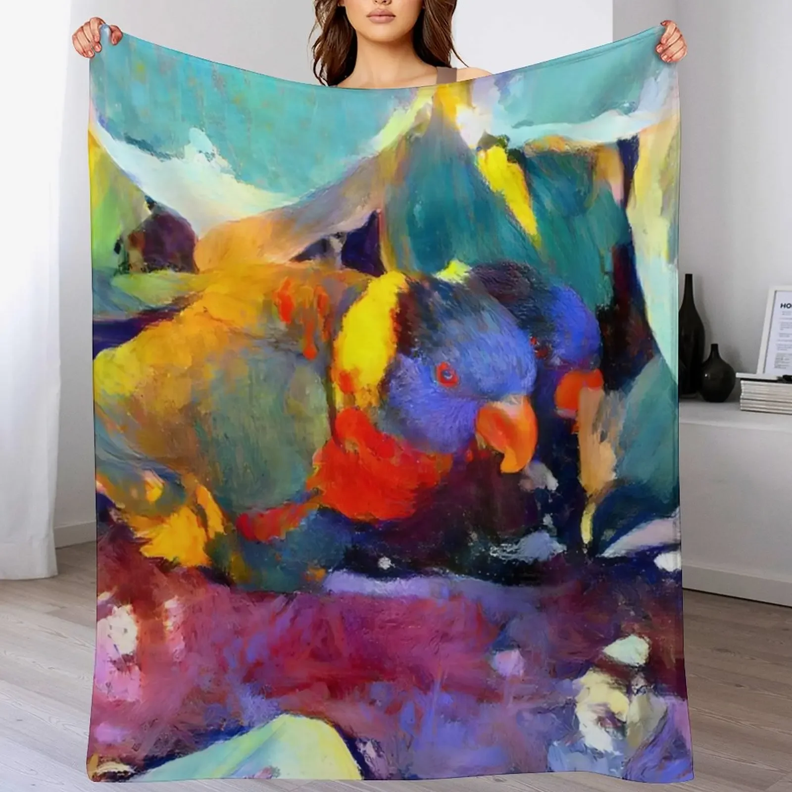 

Sing Sweet - Digital Abstract Nature Art Throw Blanket Decoratives Furry Soft Plush Plaid Winter beds Blankets