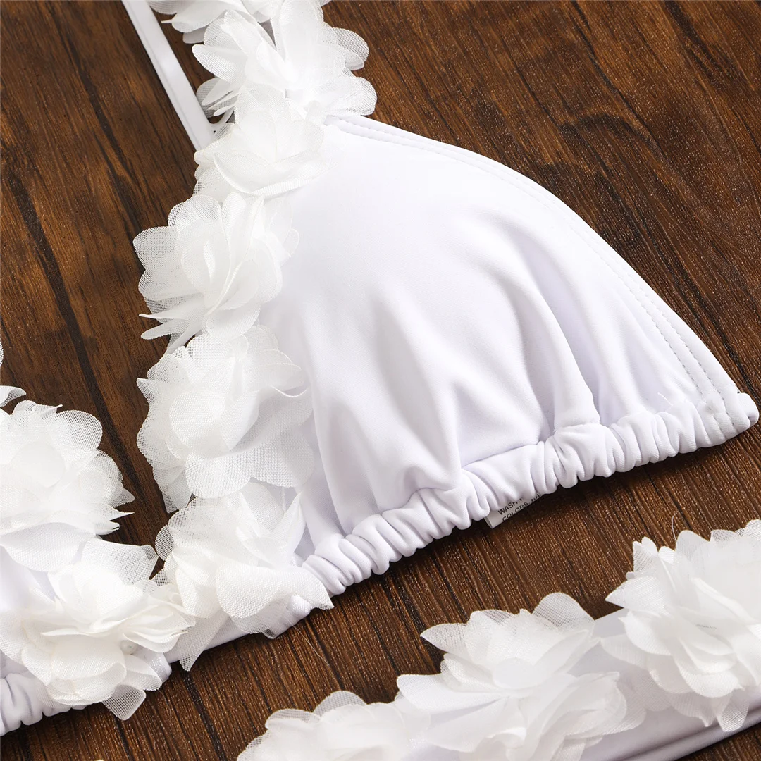 Mit Rock, 3D-Blumen, V-Ausschnitt, Bikini, Damen-Badebekleidung, dreiteiliges Bikini-Set, Damen-Badeanzug, gepolsterter Badeanzug, Badebekleidung, V6505. – Detail 12