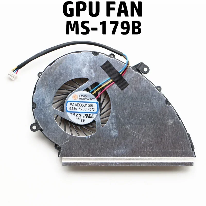 Imagem -02 - Ventilador de Substituição para Msi Ge72vr Gp72vr Cpu Ventilador de Refrigeração Gpu Pinos Ventiladores Paad06015sl N366 N372