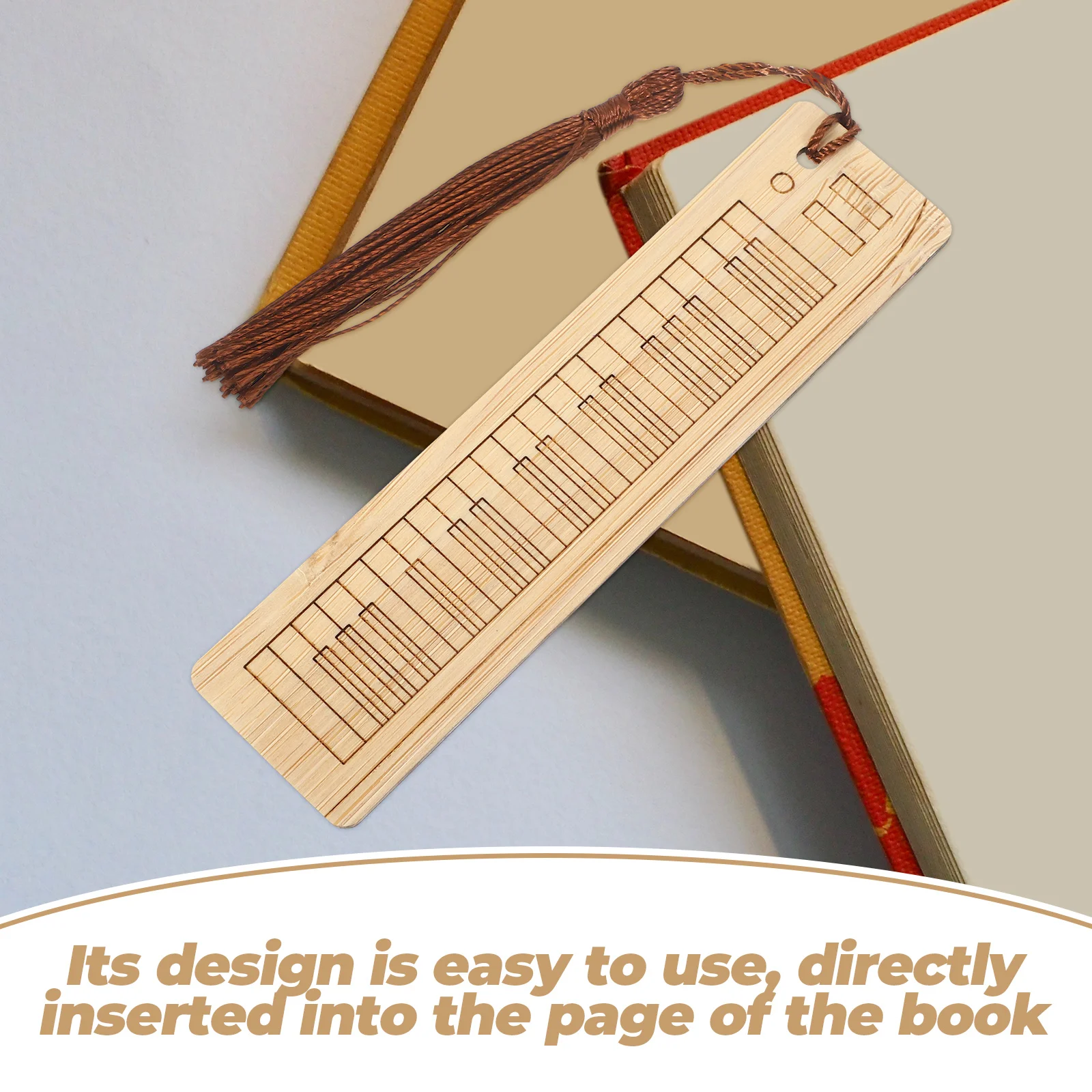 

3pcs Electronic Piano Bookmarks Bamboo Wood Lightweight Markers Tassel Decorative Reading Ornaments Women Gifts