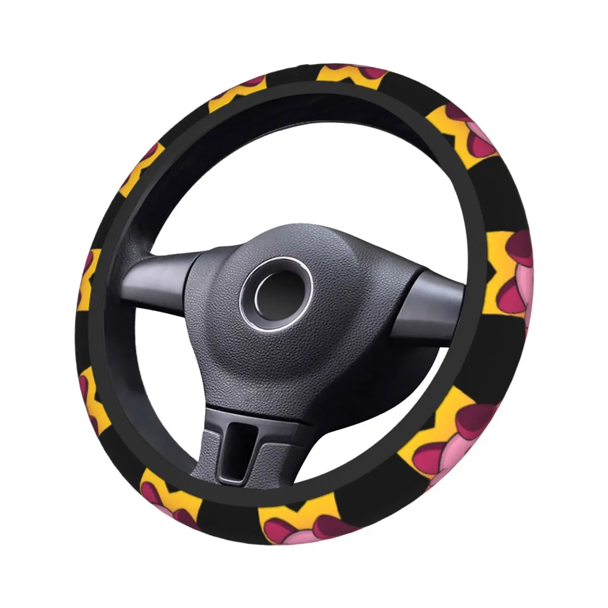 Pokrowiec na kierownicę samochodową Kirby Star Car 38cm antypoślizgowy King Dedede ochraniacz na kierownicę samochodową modne akcesoria samochodowe