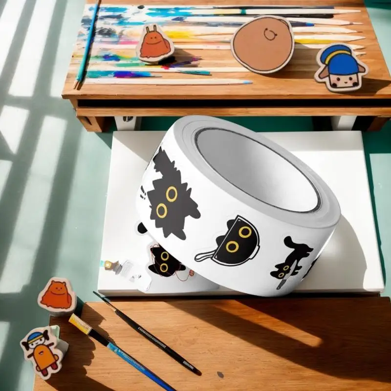 500 Stücke Nette Schwarze Katze Aufkleber Kreative DIY Graffiti Aufkleber Telefon Wasserflasche Gepäck Aufkleber Kinder Belohnung Dekor Aufkleber