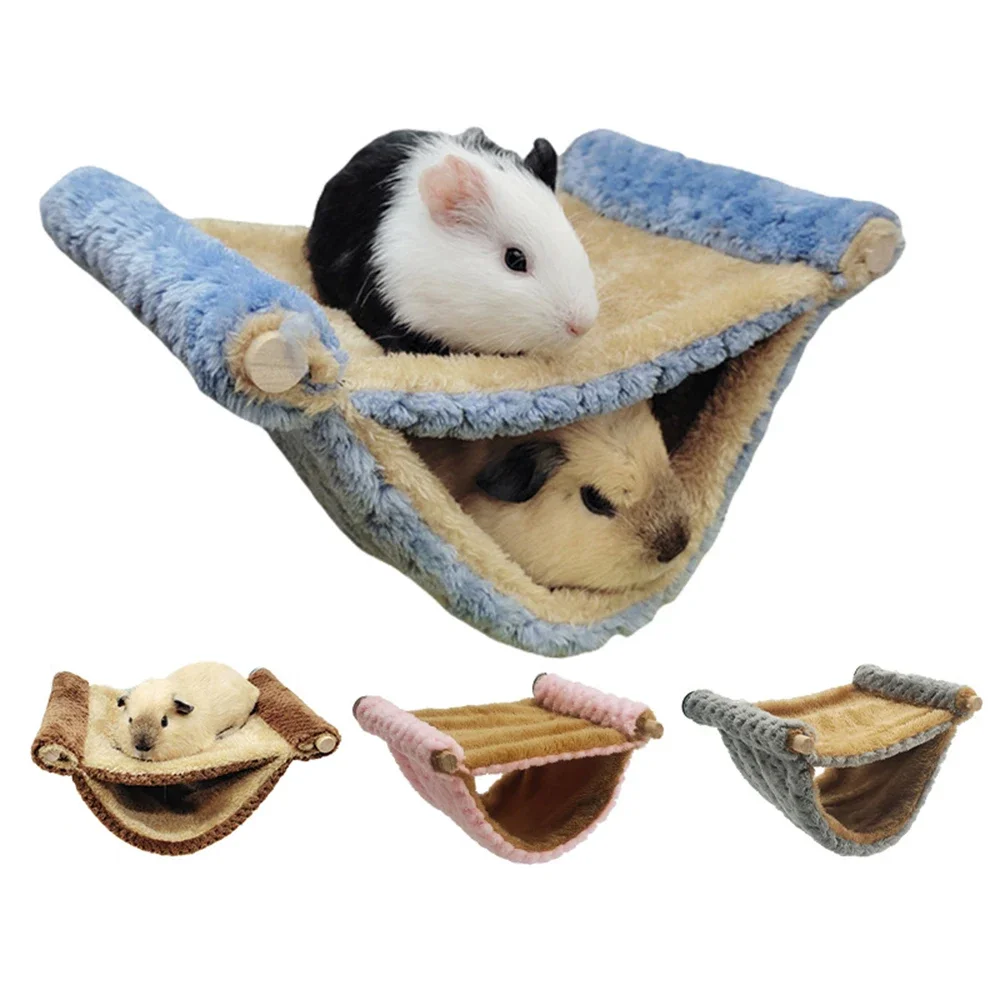 

1PC Plush hamster hammock small pet sleeping bag nest Mouse pine hanging cage nest Small pet cage accessories Hedgehog Hamster