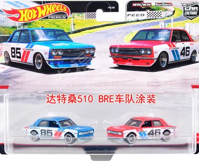 Original Hot Wheels Premium Car Cultural Mooneyes Bus Model Double Pack Alloy Car Toys for Boys 1/64 Metal Real Rider Brinquedos