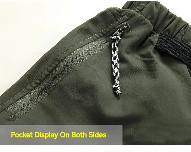 Schnell trocknende Wanderhose für Herren und Damen, Reißverschlusstaschen, Outdoor-Freizeithose, Sommer, abnehmbares Bein, lange Hose für Camping und Angeln – Detail 5