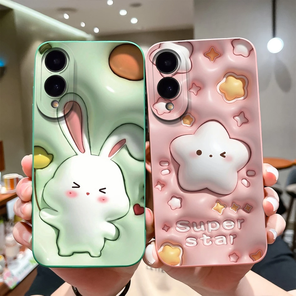 For Samsung S25 Edge Phone Cover Cute Animal Pattern Soft Liquid Silicone Upgrade Shockproof Housing For Samsung S 25 Edge Coque